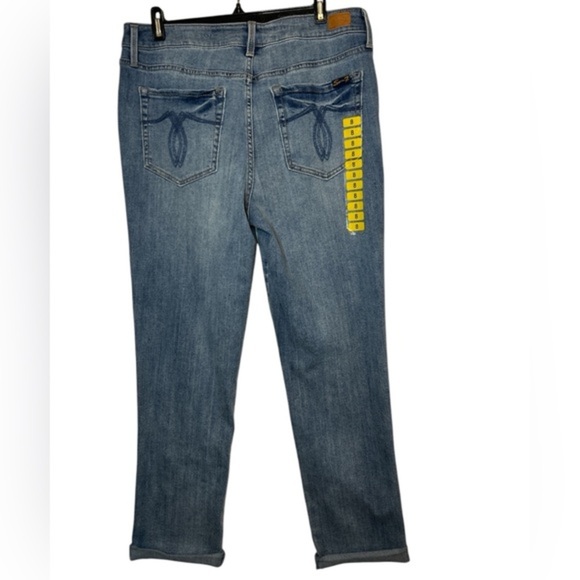 Seven7‎ denim NWOT cropped straight leg cuffed jeans, size 8. - Picture 2 of 3